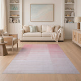 Pink Ombre Vertical Stripe Area Rug