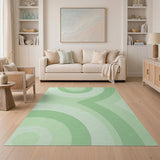 Green Overlapping Circles Area Rug