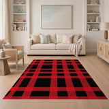 Black and Red Buffalo Check Area Rug