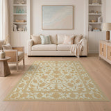 Gold and Silver Opulent Gold Floral Persian Area Rug