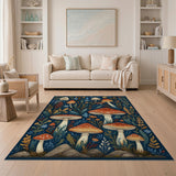 Whimsical Mushroom Forest Multi-color and Patterns Area Rug