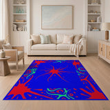 Vibrant Red Splash Abstract Area Rug