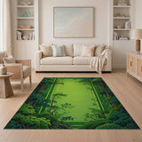 Pixelated Lush Forest Green Area Rug