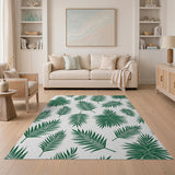 Green Palm Frond Area Rug