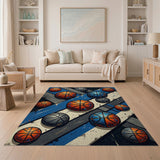 Basketball Explosion Geometric Area Rug