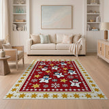 Festive Cartoon Snowmen Holiday Area Rug