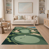 Coastal Golf Course Aerial Greens Area Rug