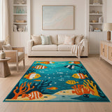 Playful Cartoon Fish Underwater Area Rug