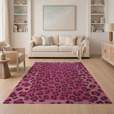 Pink Hot Pink Leopard Print Area Rug