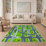Vibrant City Streets Kids Cartoon Area Rug