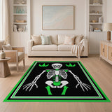 Green Tribal Skeleton Area Rug