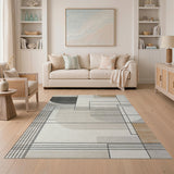 Geometric Abstract Beige Area Rug