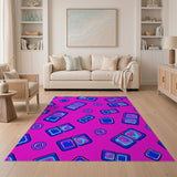 Vibrant Pink Geometric Swirl Area Rug
