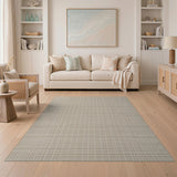 Woven Beige Woven Grid Area Rug
