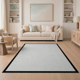 Black Dot Grid White Area Rug