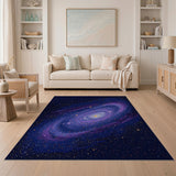 Purple Spiral Galaxy Nebula Area Rug