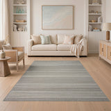 Grey Modern Grey Striped Textured Area Rug