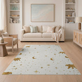 Celestial Gold Bears Moons Area Rug