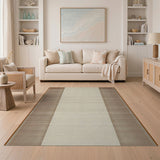Brown Tan Vertical Stripe Woven Rug