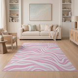 Abstract Area Pink Pink Fluid Wave Abstract Area Rug