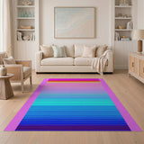 Vibrant Rainbow Gradient Stripe Area Rug