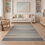 Grey Horizontal Stripe Area Rug