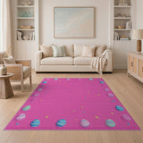 Playful Pink Easter Eggs Area Rug