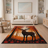 Majestic Autumn Stag Forest Area Rug