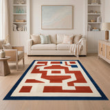 Red Geometric Modern Area Rug