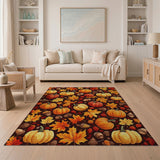 Autumn Pumpkin Harvest Leaves Acorns Rug