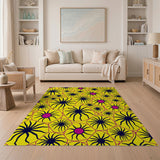 Vibrant Yellow Starburst Geometric Area Rug