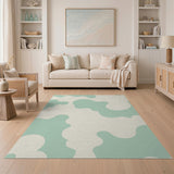 Mint Green Organic Blobs Abstract Area Rug