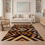 Bold Orange Arrow Geometric Area Rug