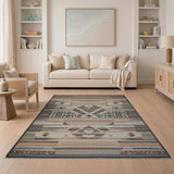 Brown Tan Southwestern Geometric Southwestern Area Rug