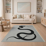 Coiled Snake Silhouette Area Rug
