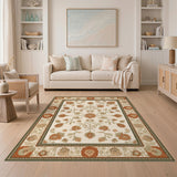 Beige Vintage Floral Area Rug