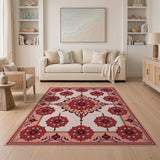 Red Traditional Persian Red Floral Persian Area Rug