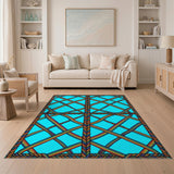 Rainbow Lattice Geometric Area Rug