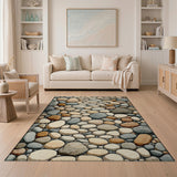 River Pebble Mosaic Area Rug