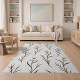 Delicate Brown Branch Silhouette Area Rug