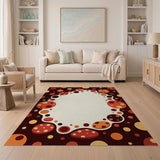 Vibrant Polka Dot Bubble Frame Area Rug