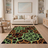 Vibrant Interlocking Cell Geometric Area Rug