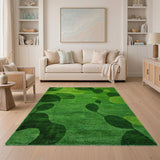 Lush Green Leaf Abstract Area Rug