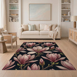 Vintage Pink Magnolia Blossom Area Rug