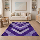 Geometric Modern Purple Geometric Triangle Area Rug
