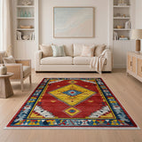 Bold Red Southwestern Diamond Motif Rug