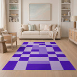 Geometric Modern Purple Geometric Patchwork Area Rug
