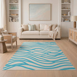 Teal Ocean Wave Area Rug