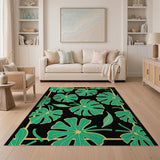 Vibrant Green Monstera Leaf Area Rug