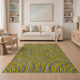 Yellow Spiral Heritage Tribal Area Rug